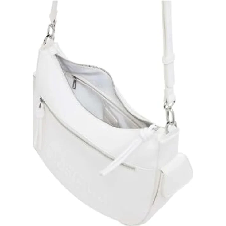 Desigual Half Astana, Handtasche aus Polyurethan mit Reißverschlusstaschen, weiß – Bild 2