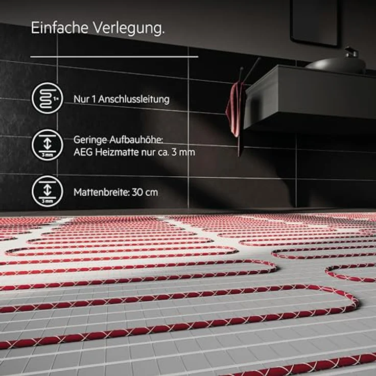 AEG elektrische Fußbodenheizung Turbo Thermo Boden TBS TC 200/5 Set Plus, Komplettset für 5 m², 200 W/m² – Bild 5