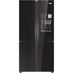 Haier HCW9919ESGB, Side by Side Kühl-Gefrierkombination mit 586 L, Big Touch Display, WiFi verbunden, No Frost Technologie, Inverter Kompressor, Schwarz