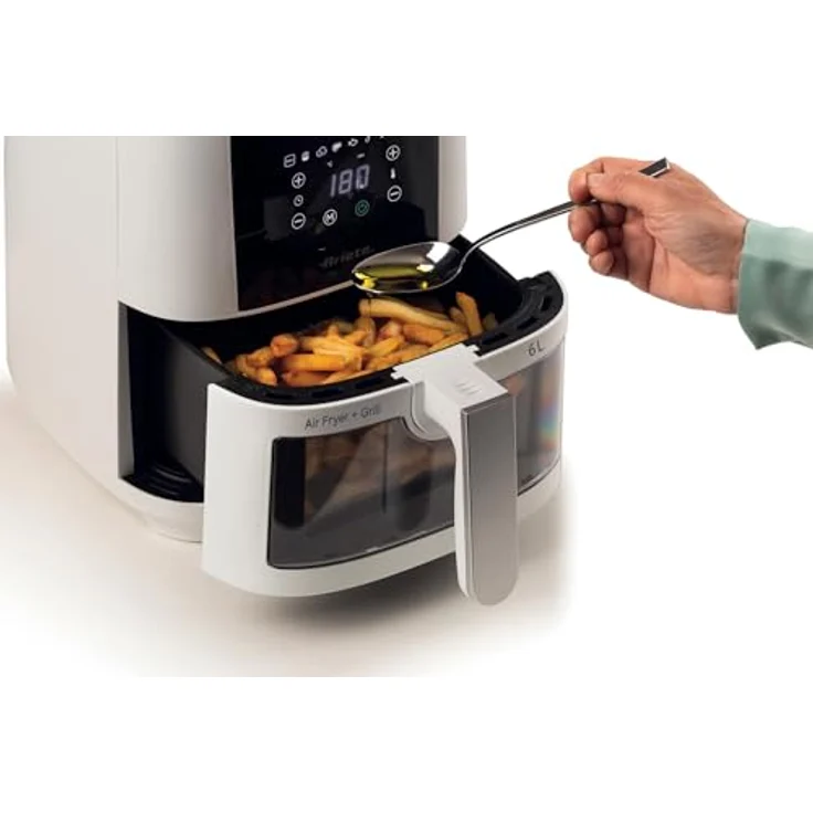 Ariete 4626 Airy Fryer 6L, Luftfritteuse mit 8 Programmen, 1300 W, Transparenter Korb, Weiß – Bild 6