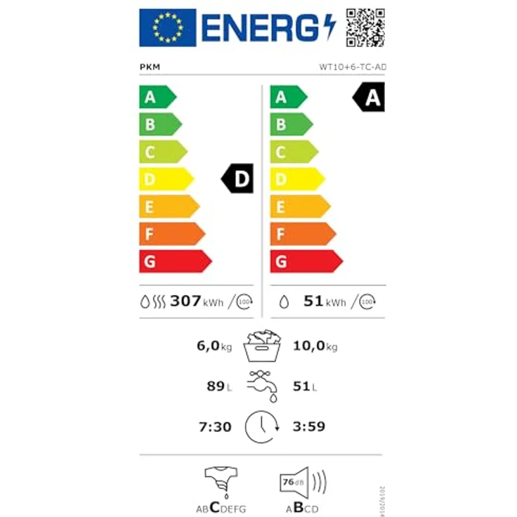 PKM Waschtrockner, 10/6 kg Fassungsvermögen, Energieeffizienzklasse A, Edelstahl-Innenraum – Bild 5