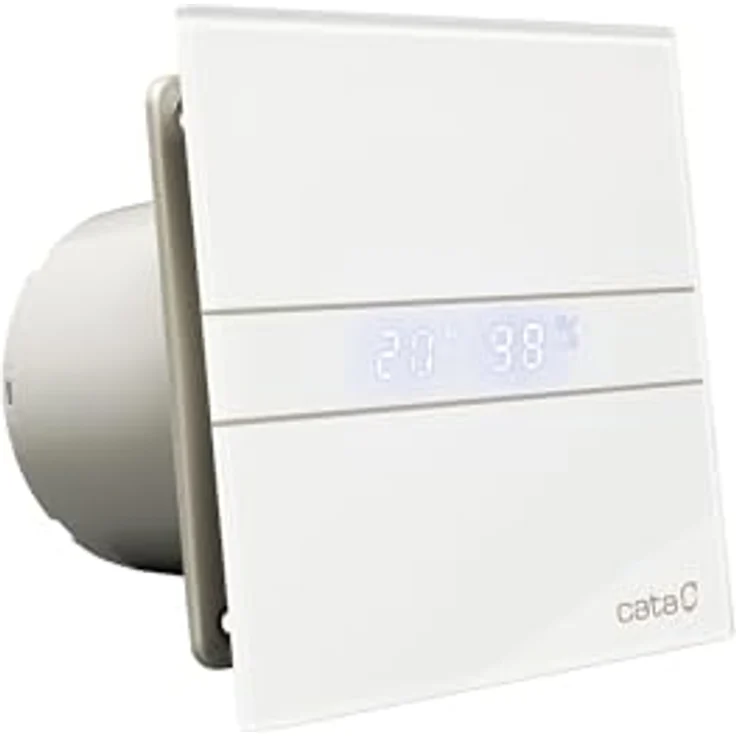 Ventilator Lüfter Badlüfter CATA E-100 GTH Timer - Nachlauf - Hygro - Feuchtesteuerung Feuchtesensor LED – Display Glasfront stark 115 m³-h - sehr leise 31 dB - energiesparend 8W - Kugellager - 2 Stufen - inkl. Dauerlauf – Bild 2