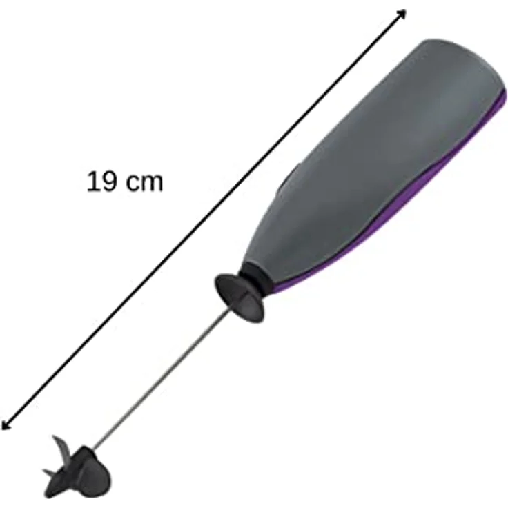 Fackelmann Mini-Mixer, Drink--Shake-Mixer mit Rührdrähten aus Edelstahl, Milchaufschäumer inkl. Spritzschutz (Farbe: Schwarz, Lila, Grau, Silber), Menge: 1 Stück – Bild 4