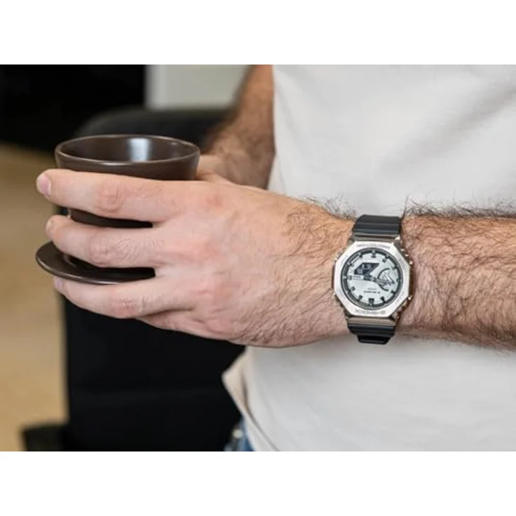 Casio G-Shock GBM-2100A-8BER, Herrenuhr Solar Bluetooth, analog-digital, weiß, Edelstahlgehäuse, Kunststoffarmband – Bild 7