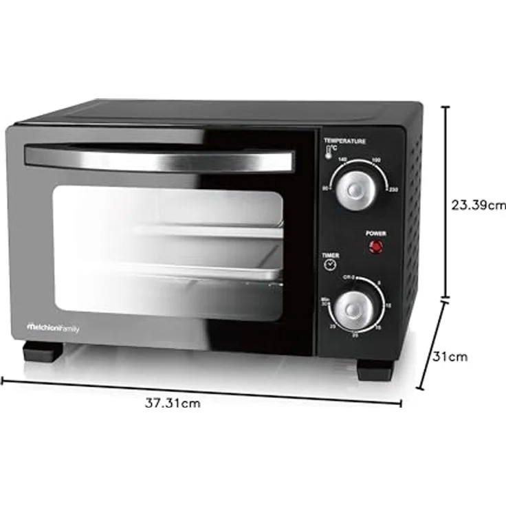 Melchioni Family Elektrischer Ofen DEVIL 11 | 11 Liter Kapazität, einstellbare Temperatur bis zu 230°C, 30-Minuten-Timer, Schwarz – Bild 2