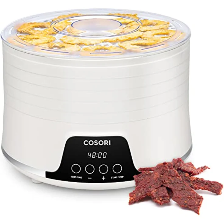 COSORI Dörrautomat für mehr Möglichkeiten, Food Dehydrator mit 5 stapelbaren und herausnehmbaren Tabletts, Einstellbare Höhe, Temperaturregelung(35-75℃), BPA-frei, 350W,Weiß – Bild 1