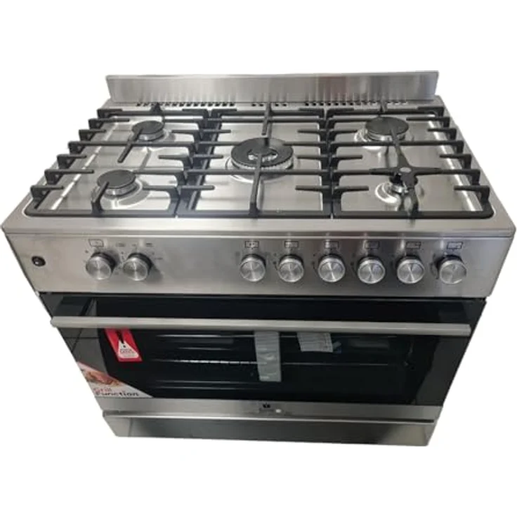 Gasline Gas Standherd 90cm GAG90GOINX Edelstahl Matt, 5 Flammig, Sabaf-Brenner, Gasbackofen mit Grill, elektrische Zündung, Vollzündsicherung Propan/Erdgas – Bild 2