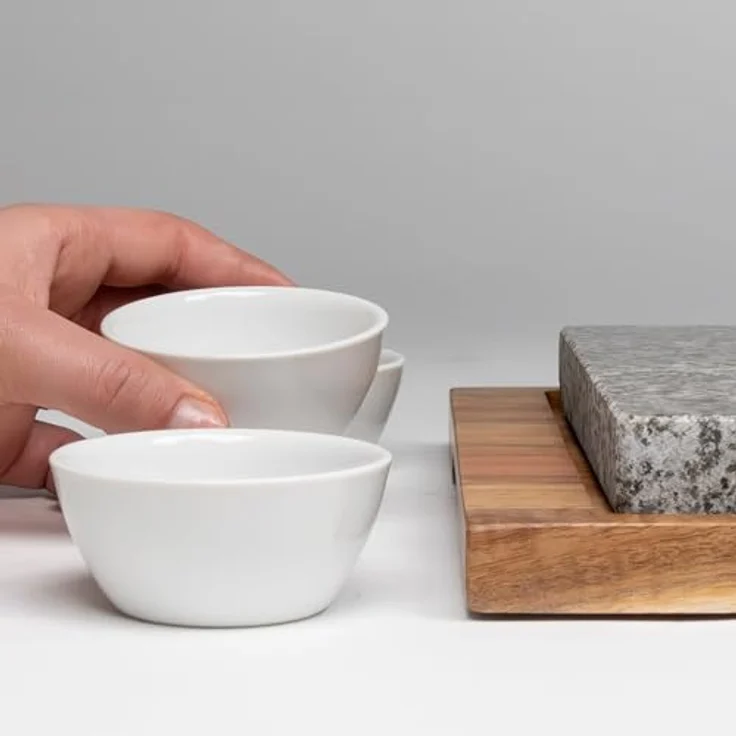 Kela Raclette Country XL, Heißer Stein aus Granit, 6-teiliges Set mit Akazienholz und Keramikschälchen – Bild 9