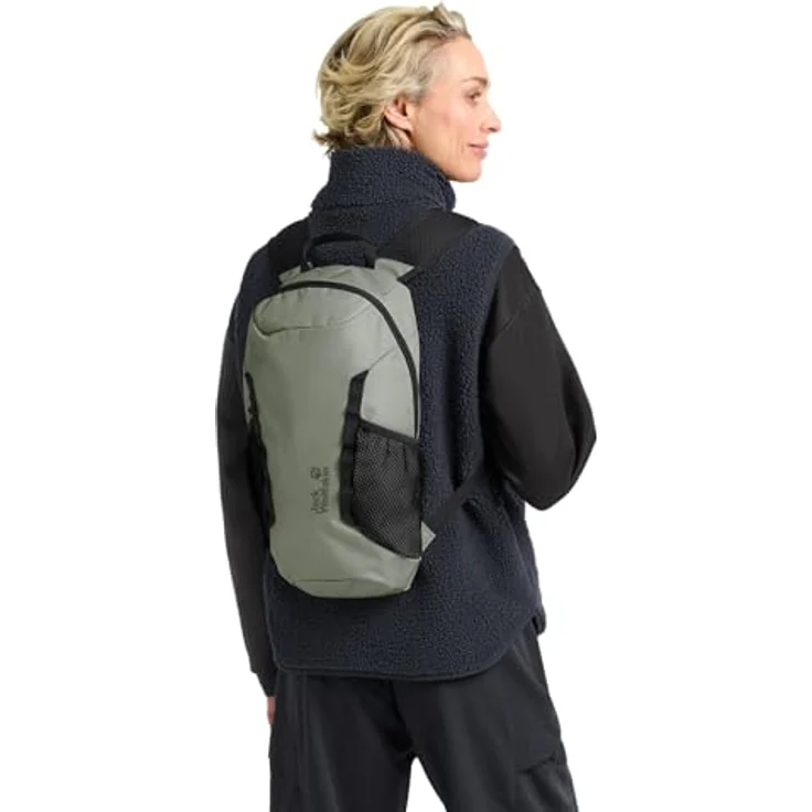 Jack Wolfskin Daypack VELOCITY LITE 10, leichter Rucksack mit AEROSHAPE LITE Tragesystem und Trinkblasenaufnahme, schwarz – Bild 4