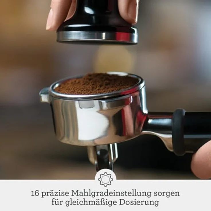 Sage The Barista Express, Kaffeemaschine mit manuellem Milchaufschäumer, integriertem Mahlwerk, automatischem Mahlen, individueller Milchschaum, Schwarzer Sesam – Bild 3