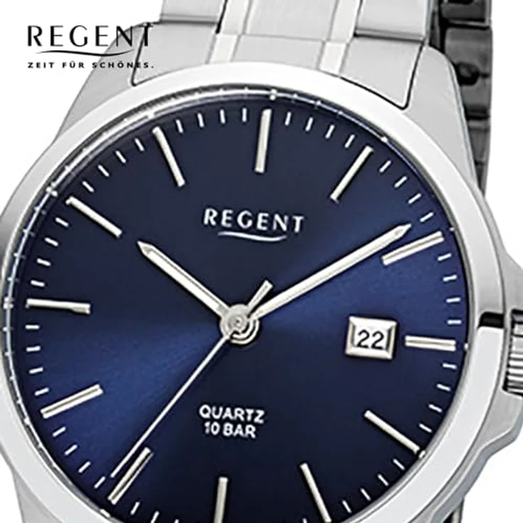 Regent Armbanduhr Herren Chronograph F 1011, Analoguhr, 39 mm, silber – Bild 2