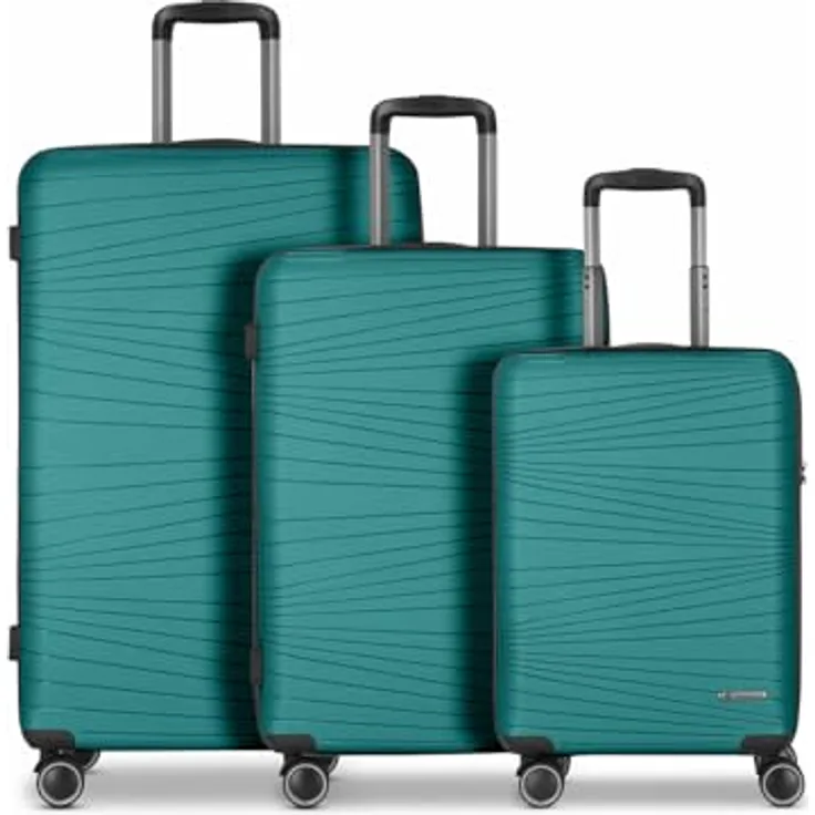 Franky Dallas 3.0 Hartschalen-Kofferset 3 teilig | Trolley-Set ausgestattet mit TSA-Schloss, 4 Rollen und einem arretierbaren Griff | Volumen: 36 L / 60 L / 92 L