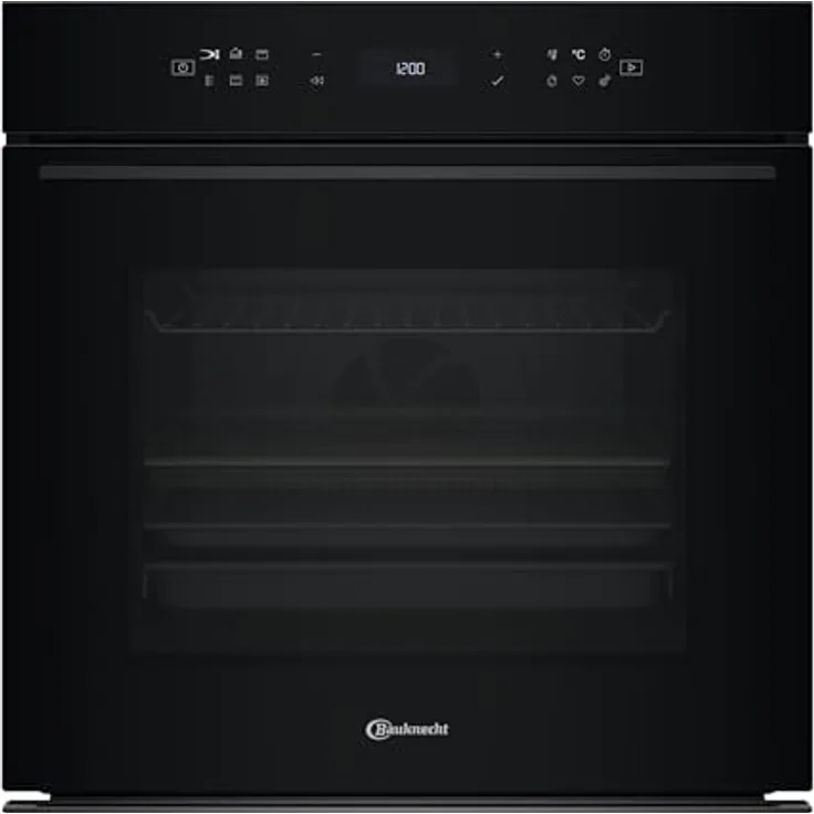 Bauknecht BBI78HT1SK Einbau-Heissluftbackofen/A+/ 73l/ Hydrolyse/SoftClose/AirFry Funktion inkl. Airfry-Tray/High Temp. Pizza Funktion/LCD Text-Display/ 1x Teleskopauszug, XXL Garraum, Multi-Level-Kochen, High-Temperature Pizza Funktion