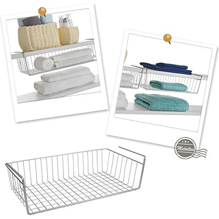 Metaltex 364850039 Kanguro Schrankkorb, 50 cm, silber – Bild 5