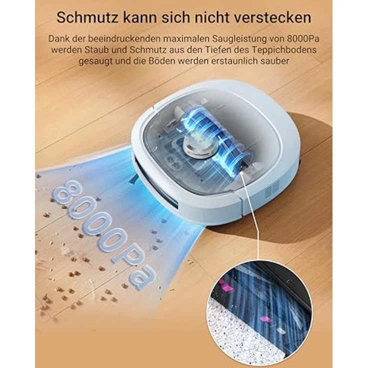 Eureka Saugroboter J20 - 3in1 Saug/- Wischroboter mit Absaugstation, 8000Pa, 3D Objekt – Bild 5