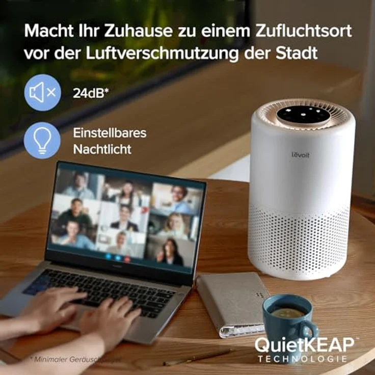 Levoit Core 200S Air Purifier, Luftreiniger mit App Steuerung, bis zu 35 m², CADR 170 m³-h, H13 HEPA-Filter, Alexa-kompatibel, Schlafmodus & Timer, weiß – Bild 5