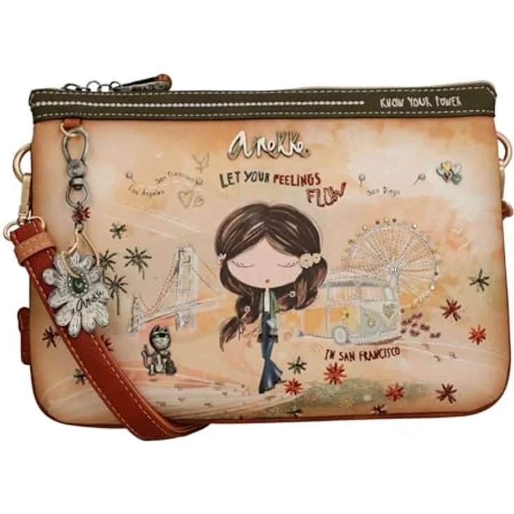 Anekke Peace & Love Umhängetasche, mehrfarbig, 100% Polyester, 27 cm x 7 cm x 21 cm – Bild 2