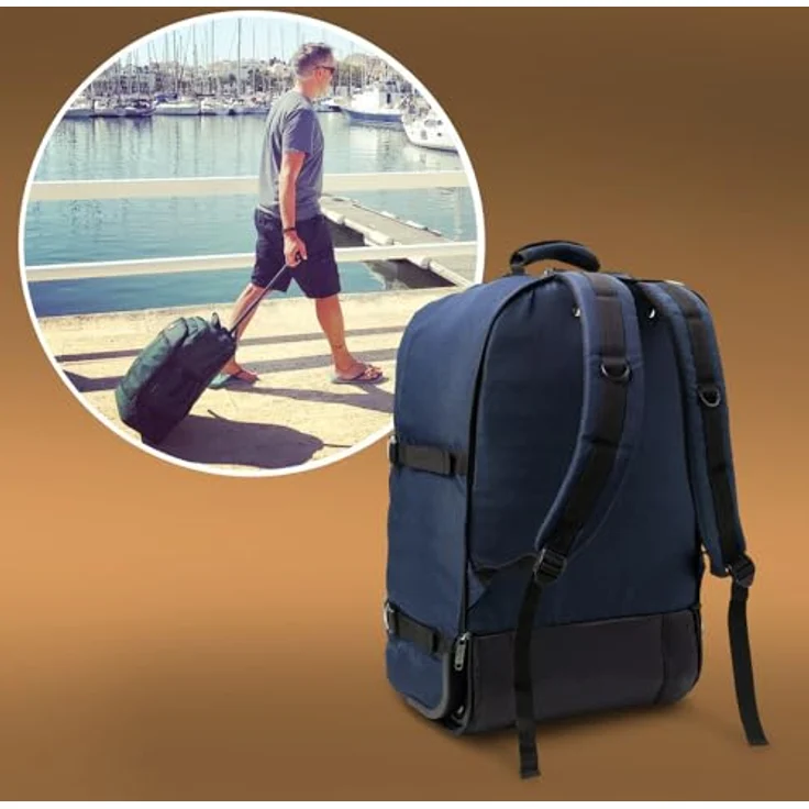 Cabin Max Metz, 55x40x20 cm Hybrid Reiserucksack mit Rollen, 44L Handgepäck Trolley, wasserabweisend, aus recyceltem Polyester – Bild 4