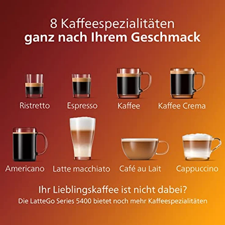 Philips 4300 Serie EP4346-70 Kaffeevollautomat, 8 Kaffeespezialitäten (LatteGo Milchsystem) Matt-Schwarz-Silber-lackierte Arena – Bild 6
