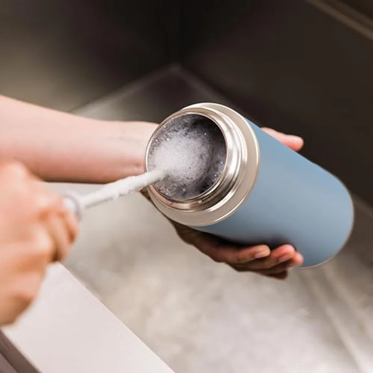 Ninja Thirsti Wasserflasche/Thermobecher to go, 530ml, auslaufsicherer Deckel, für kohlensäurehaltige, heiße & kalte Getränke, dreifach isolierter Travel Mug, Edelstahlflasche, Blau – Bild 5