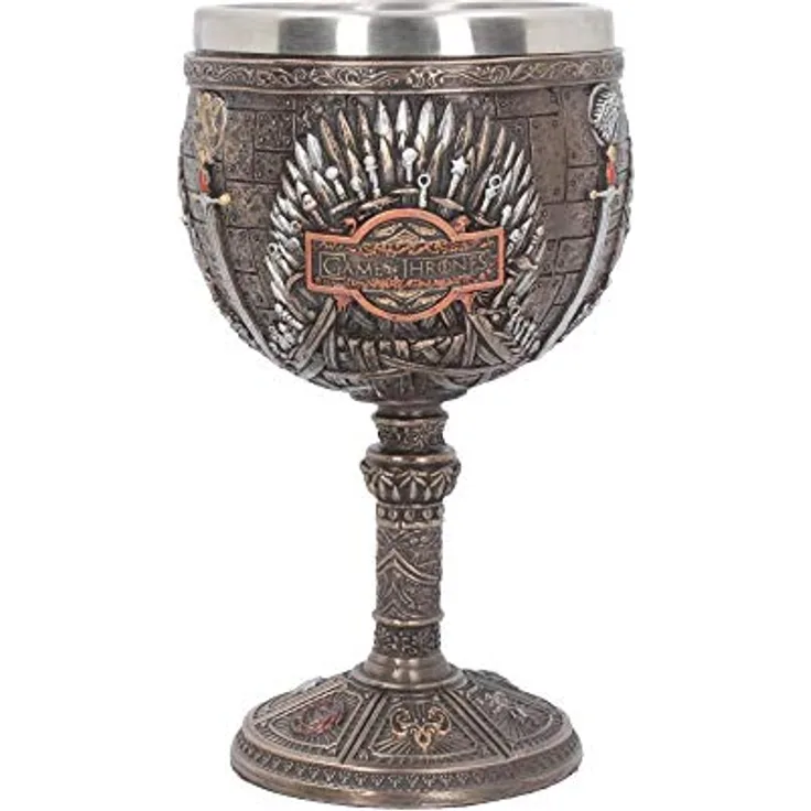 Nemesis Now Kelch aus Eisernem Thron, 17 cm, Bronze, handbemalt mit herausnehmbaren Edelstahleinsatz, offizielles Game of Thrones Lizenzprodukt