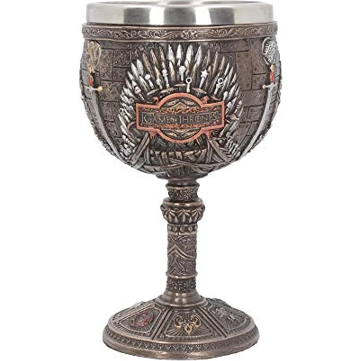 Nemesis Now Kelch aus Eisernem Thron, 17 cm, Bronze, handbemalt mit herausnehmbaren Edelstahleinsatz, offizielles Game of Thrones Lizenzprodukt – Bild 1