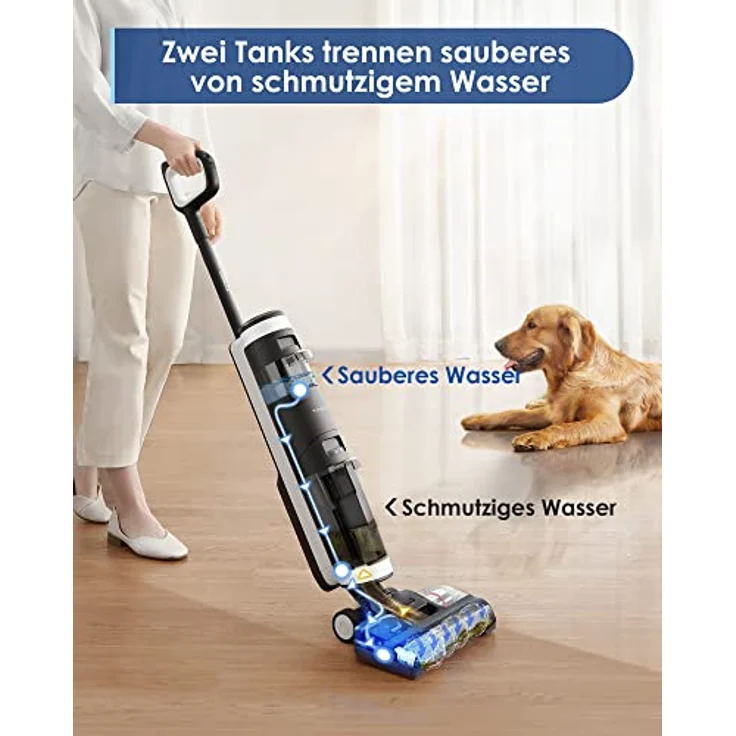 Tineco intelligenter Nass- und Trockensauger Waschsauger 3in1 Bodenreiniger Floor One S3 leichte Bauform optimierte Saugleistung und Wasserdurchfluss zum Reinigen harter Böden – Bild 6
