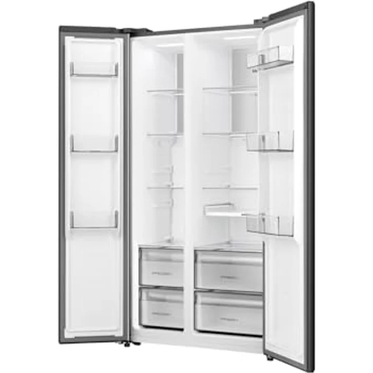 Hisense RS3P538NAFE, Side by Side Kühl-Gefrier-Kombination, 336 l Kühl- und 191 l Gefriervolumen, Schwarz Edelstahl, No Frost-Funktion, 39 dB Geräuschpegel – Bild 4