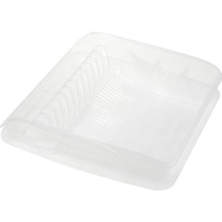 keeeper Geschirrabtropfkorb mit Tablett, BPA-freier Kunststoff, 39,5 x 39,5 x 8 cm, Pierre, Transparent – Bild 3