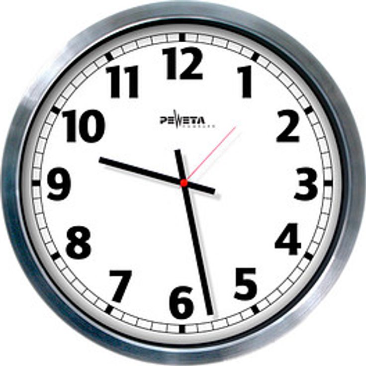 PEWETA Funkwanduhr Ø 50,0 cm, weiß silber Aluminium mit Funkuhrwerk und Sekundenzeiger