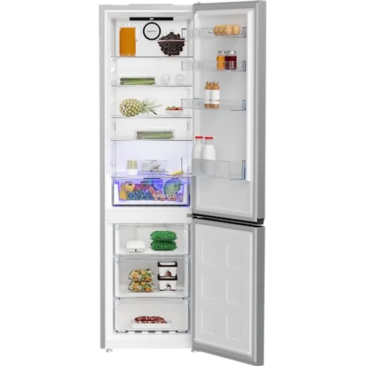 Beko B5RCNA406HXB1 bPRO 500 freistehende Kühl-/Gefrierkombination, großer Kühlschrank, 355 l, NoFrost, Smooth Fit: 90 Grad Türöffnung, 3 Gefrierschubladen, HarvestFresh, AeroFlow, Edelstahl-Look – Bild 5