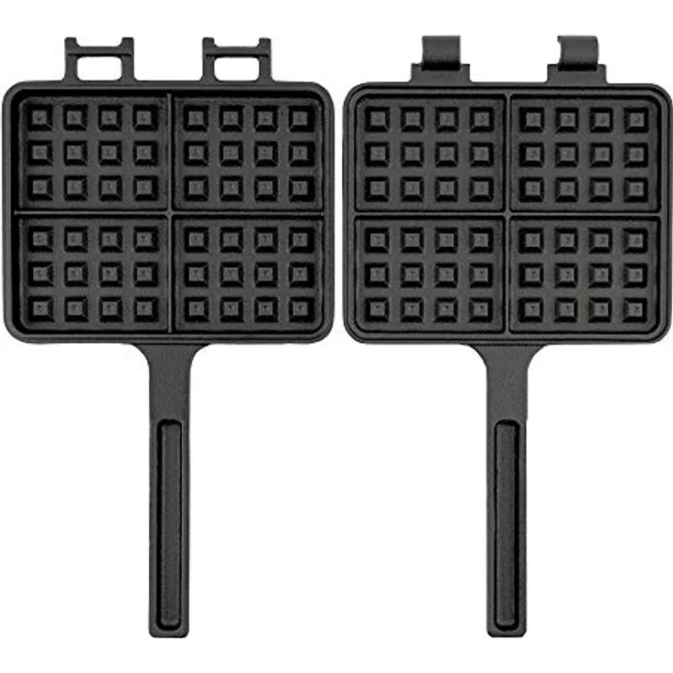 BBQ-Toro Waffeleisen I Sandwicheisen I Waffle + Pie Iron | rechteckige Doppelform aus Gusseisen, schwarz - bereits eingebrannt I Waffelmaker – Bild 4