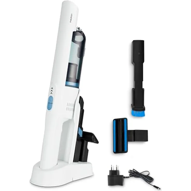 MEDION Handstaubsauger MD12057, kabellos mit BLDC-Motor, HEPA-13 Filter, 20 kPA Saugleistung, weiß