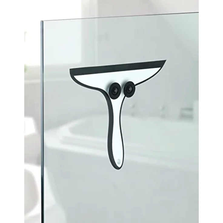 Wenko Badezimmerwischer Ibos Duschabzieher mit integrierten Saugnäpfen, Kunststoff PVC-PU und sonstige, Schwarz, 25 x 20 x 2.5 cm – Bild 5