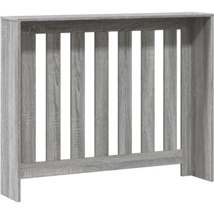 vidaXL Heizkörperverkleidung Grau Sonoma, 104x20x82 cm, Holzwerkstoff mit modernem Latten-Design und pflegeleichter Oberfläche – Bild 7