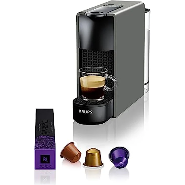 Krups Nespresso XN110B Essenza Mini Kaffeekapselmaschine, 1260 Watt, grau, 0,7 Liter – Bild 2