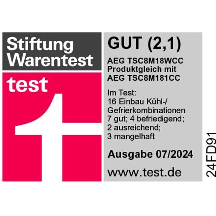 AEG TSC8M18WCC 8000 Kühlgefrierkombination, 245 l, 1769 mm hoch, mit 360° Cooling und TwinTech® No Frost, Weiß – Bild 20