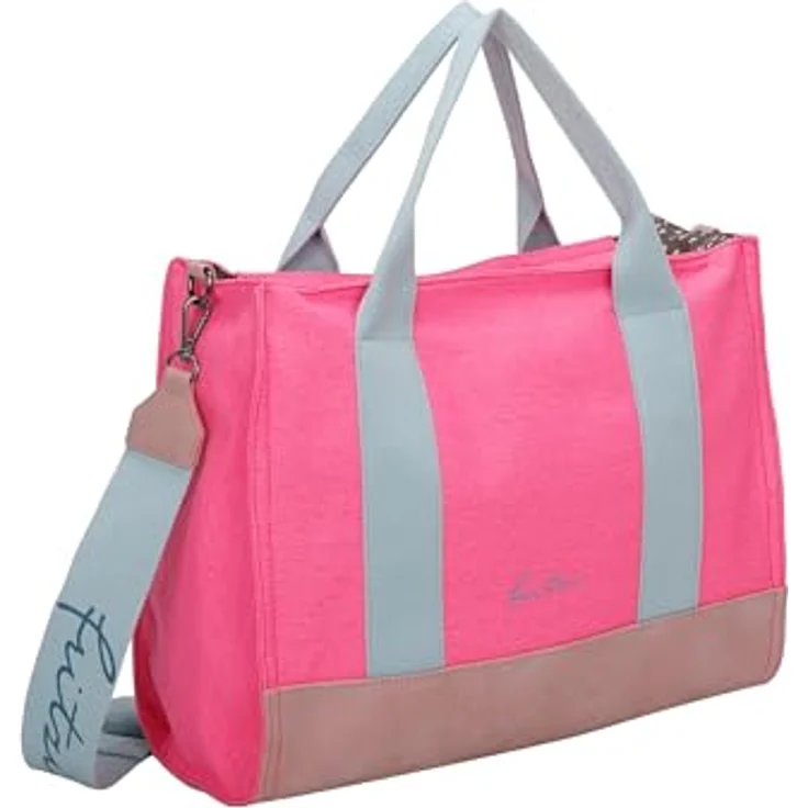 Fritzi aus Preußen Handtasche, große Canvas Handtasche 40 cm, pink, abnehmbarer Schulterriemen, crossbody tragbar – Bild 4