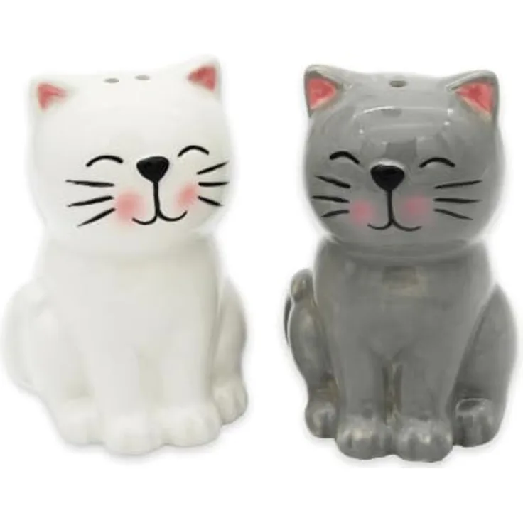 Winkee Salz- und Pfefferstreuer Set Katzen, kreative Keramikdesigns für jeden Tisch