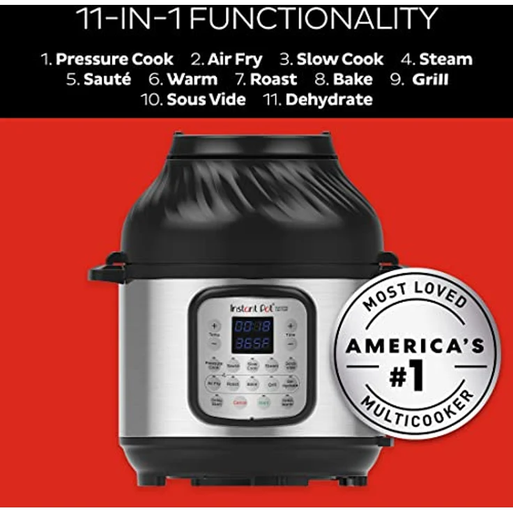 Instant Pot Duo Crisp + Heißluftfritteuse 11-in-1 Elektro-Multikocher 7,6 L - Multikocher mit 11 Kochprogrammen, 5,7 Liter Fassungsvermögen – Bild 2