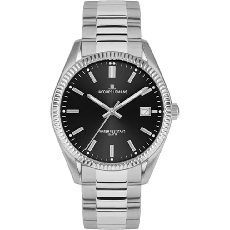 JACQUES LEMANS Herrenuhr Derby Edelstahl/Schwarz 50-3A – Bild 1