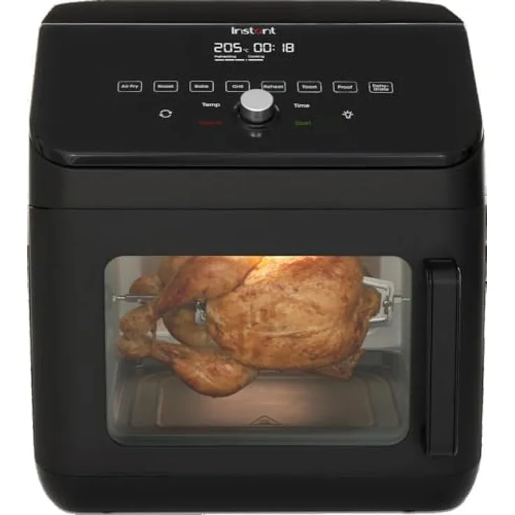 Instant Heißluftfritteuse Ofen 13L mit XXL Fassungsvermögen, 9 Programmen und Drehspieß - 1700W