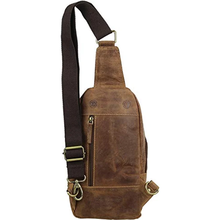 Greenburry Handtasche Bodybag Vintage 1612A im Used-Look, Braun – Bild 4