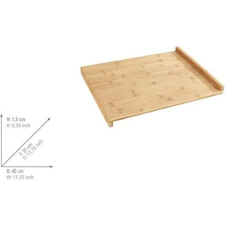 WENKO 53033100 Schneidebrett mit Anlegekante, Küchenbrett mit Anlegeleiste, Bambus, 45 x 1.5 x 35 cm, Braun – Bild 7