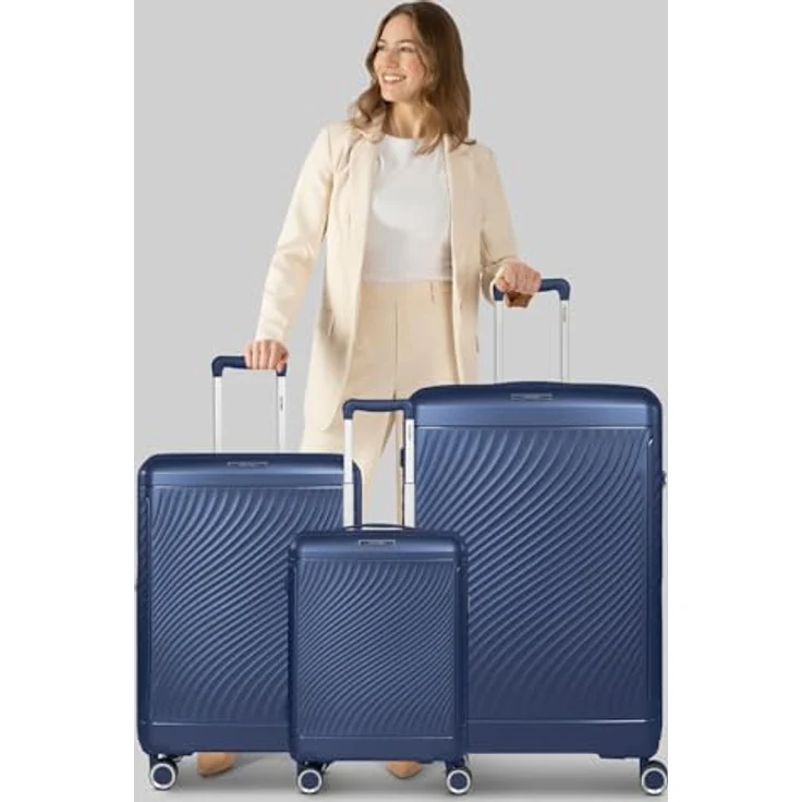 Picard Vienna 4 Rollen Kofferset 3-teilig, navy blue, mit Dehnfalte, 100% Polypropylen, Maße 50 cm x 29 cm x 74 cm – Bild 8