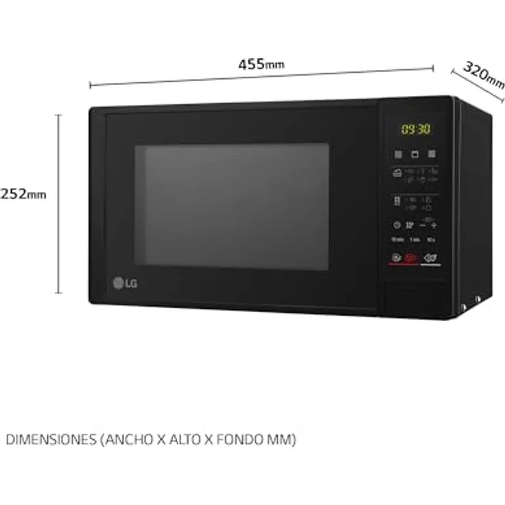 LG MH6042D Mikrowelle, Standgerät, 600 Watt, 20 L Garraum, LED-Display, 5 Leistungsstufen, schwarz – Bild 11