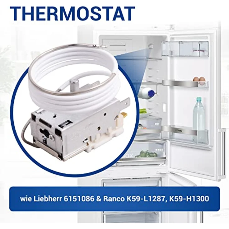 VIOKS Thermostat 900mm Kapillarrohr Ersatz für Liebherr 6151086 Ranco K59 L1287 Thermostate & Zubehör für Kühlschrank Gefrierkombination/Liebherr Kühlschrank Thermostat – Bild 2