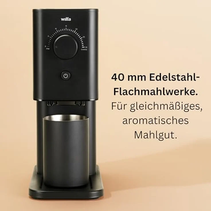 Wilfa Zense, Kaffeemühle mit 30 Mahlgraden und Stahlmahlwerken, Schwarz – Bild 4