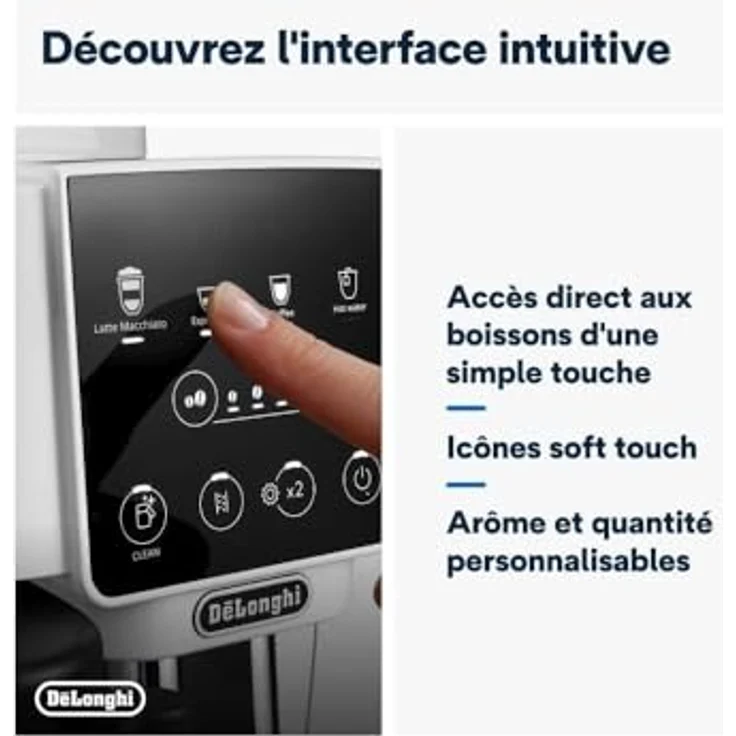 De'Longhi Kaffeevollautomat Magnifica Start ECAM 220.61.W weiß, One-Touch-Lösung mit benutzerfreundlichem Bedienfeld – Bild 5