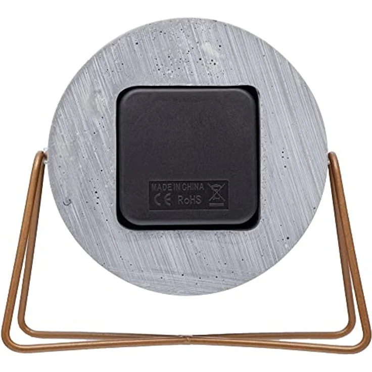XXXL Xxxl Tischuhr, Grau, aus Naturmaterialien, rechteckig, 17x15.5x5.5 cm, RoHS, CE zertifiziert – Bild 4